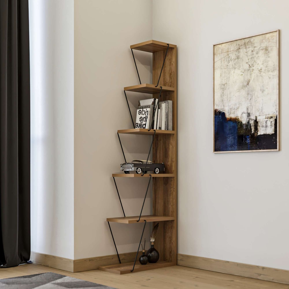 Bücherregal aus Holz "Nove" – 50 x 22 x 150 cm – Braun - Maisons