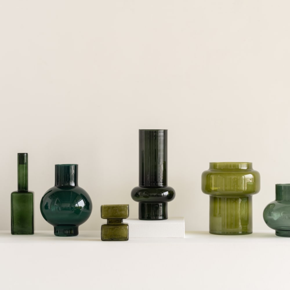 Kerzenhalter aus Glas grün 7.8 * 7.8 * 28 cm - Maisons Du Monde
