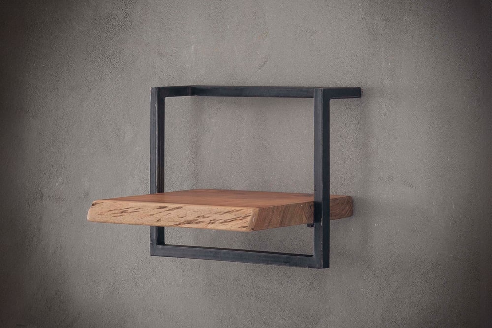 Wandregal 40 cm aus Akazie Metall, natur - Maisons Du Monde