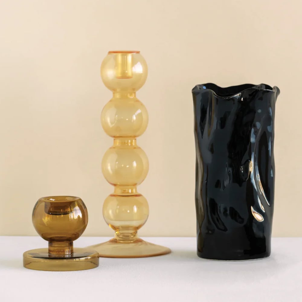 Kerzenhalter aus Glas gelb Ø 14 * 31 cm - Maisons Du Monde