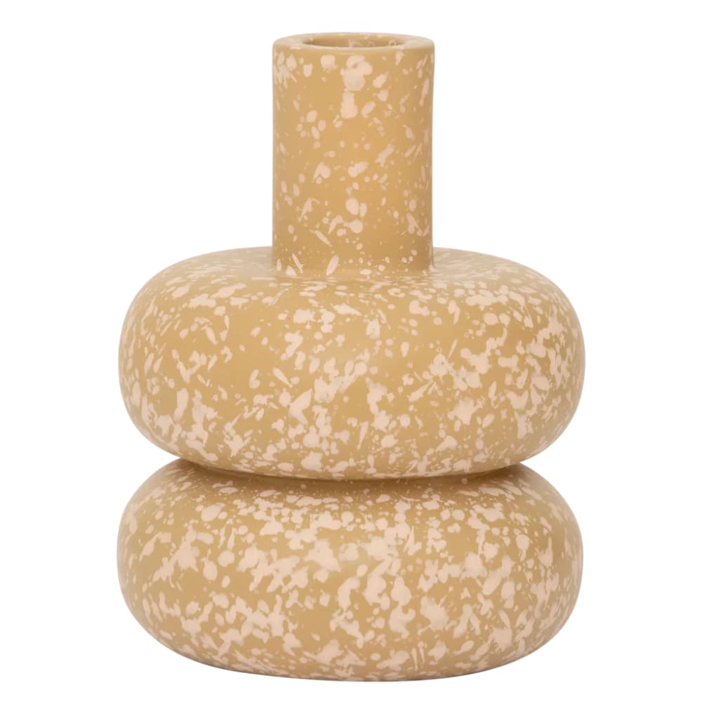 Support de bougie en céramique beige ø 10 * 14 cm