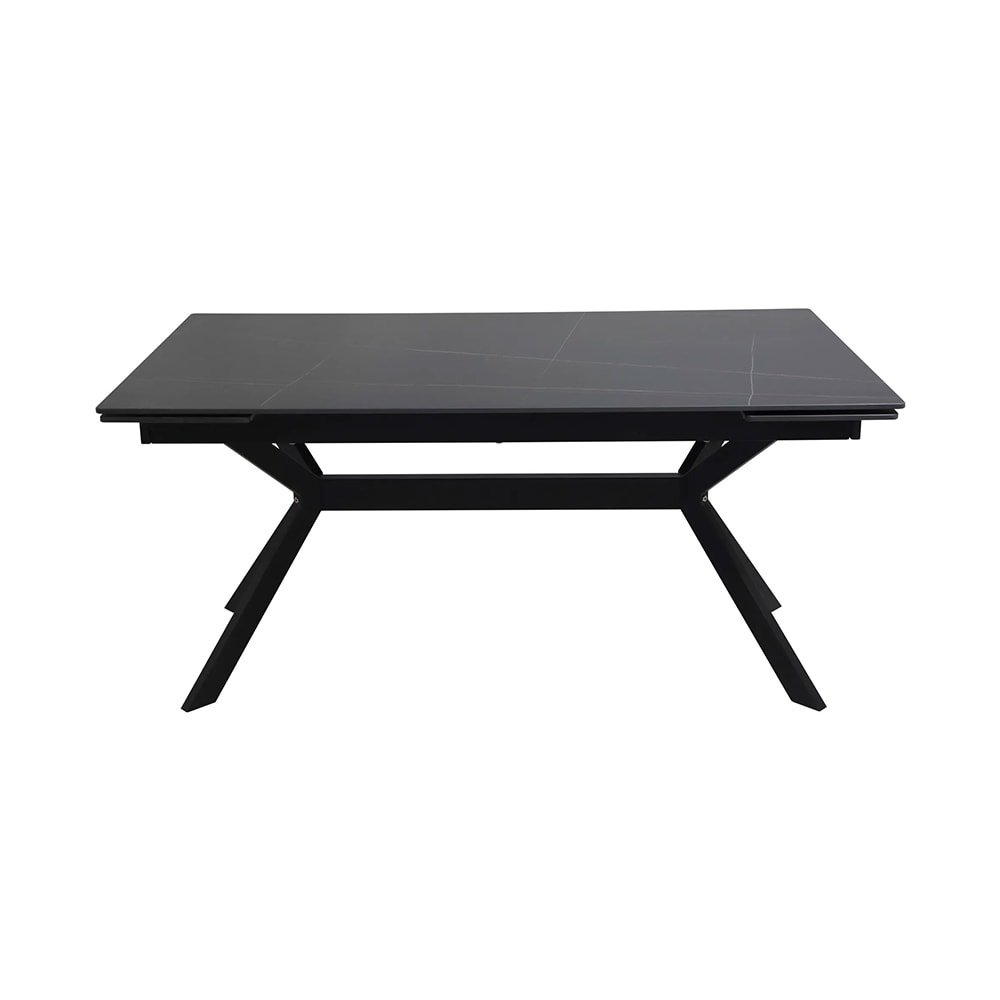 Feldmann-Wohnen Esstisch, ausziehbar, aus Metall, 160-220x90x75cm, schwarz style modern - Metall