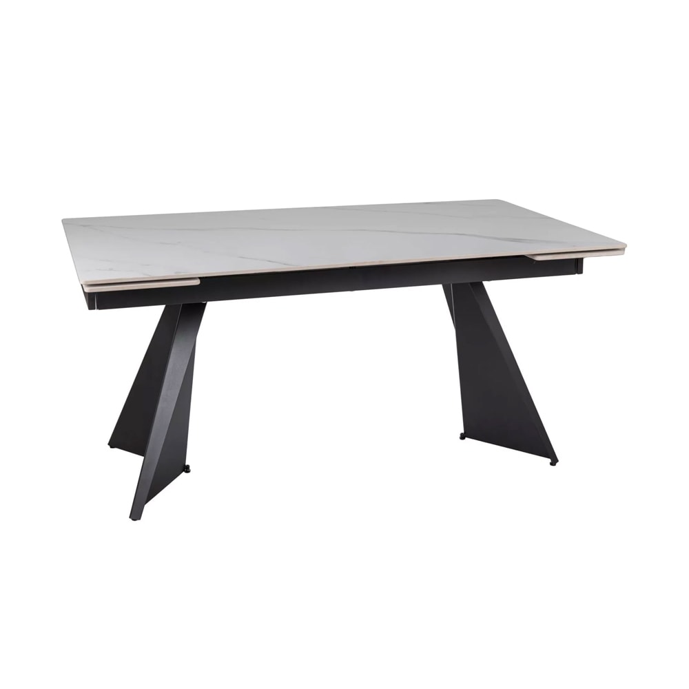 Feldmann-Wohnen Esstisch, ausziehbar, aus Metall, 160-220x90x75cm, schwarz style modern - Metall