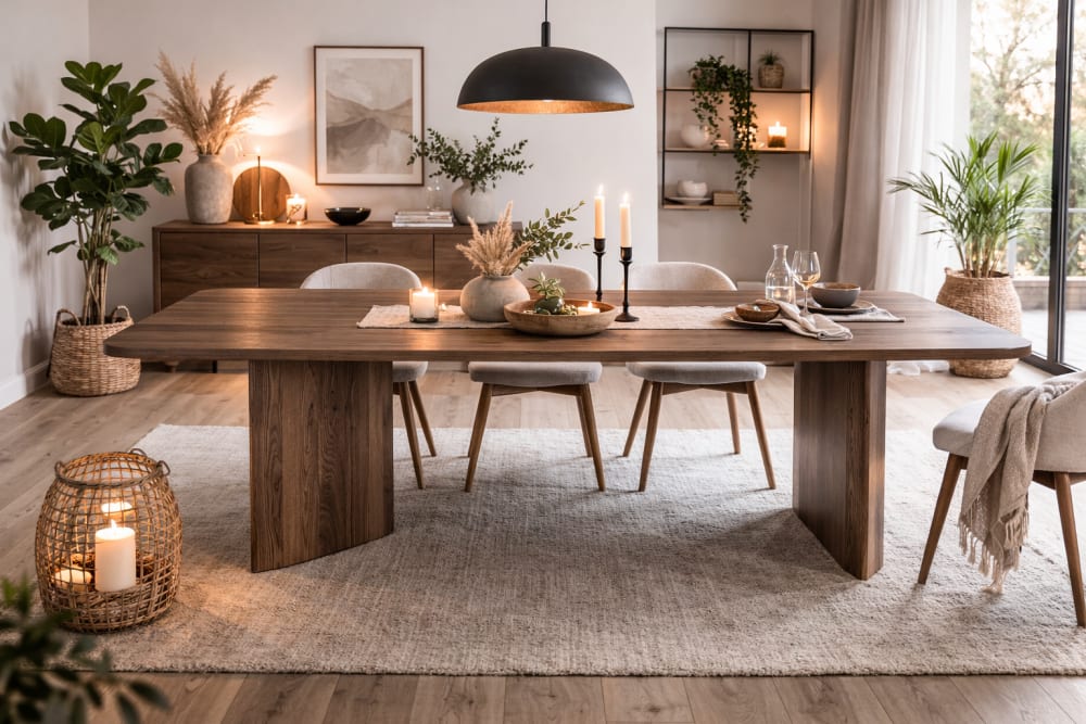 Esszimmertisch Jade aus Mangoholz 220cm, Dunkelbraun - Maisons Du