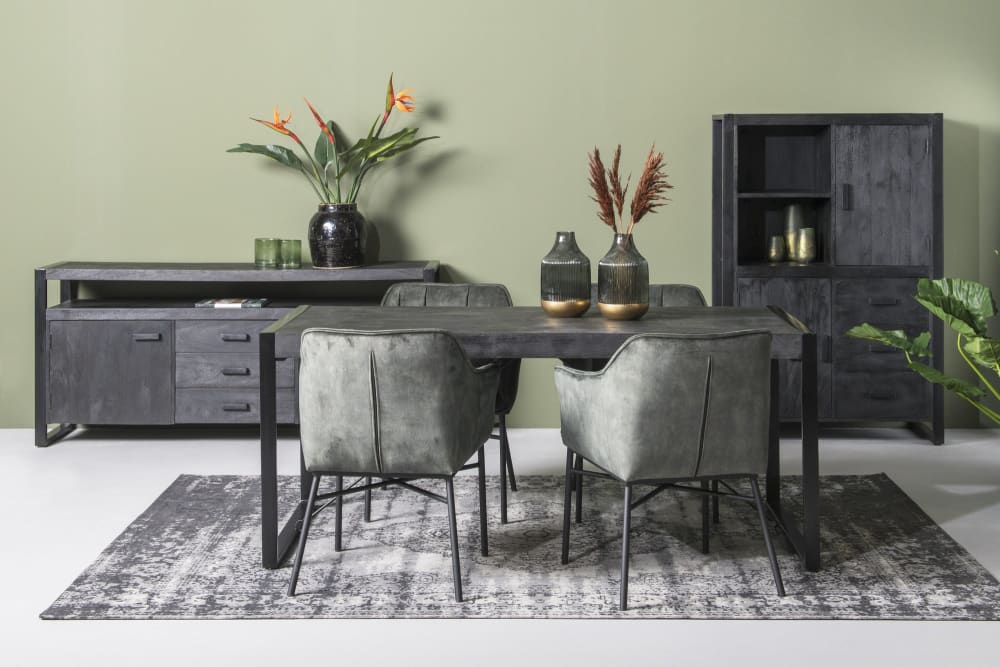 Esstisch aus Mangoholz 220cm, Schwarz - Maisons Du Monde