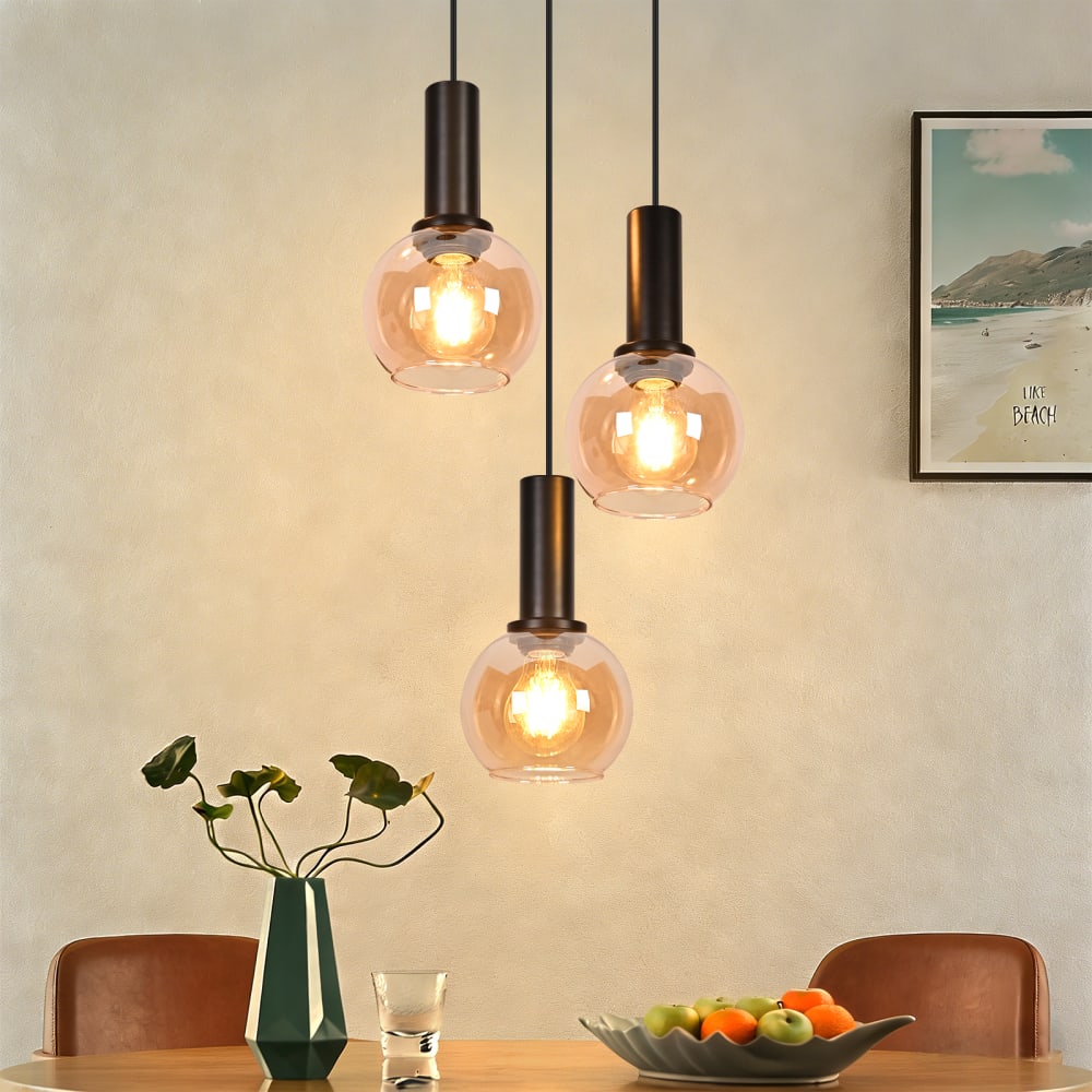 Yazici - suspension en verre, coloris doré, l 22 cm — vue 3
