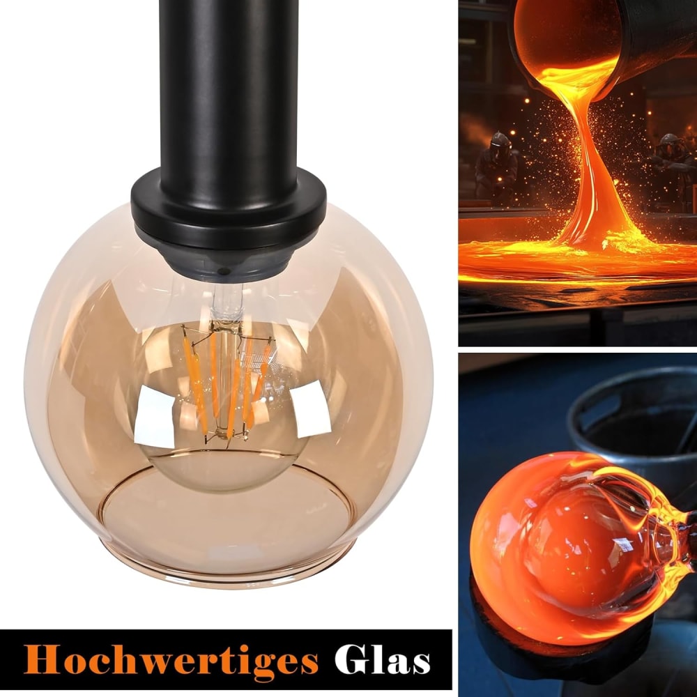 Yazici - suspension en verre, coloris doré, l 22 cm — vue 4