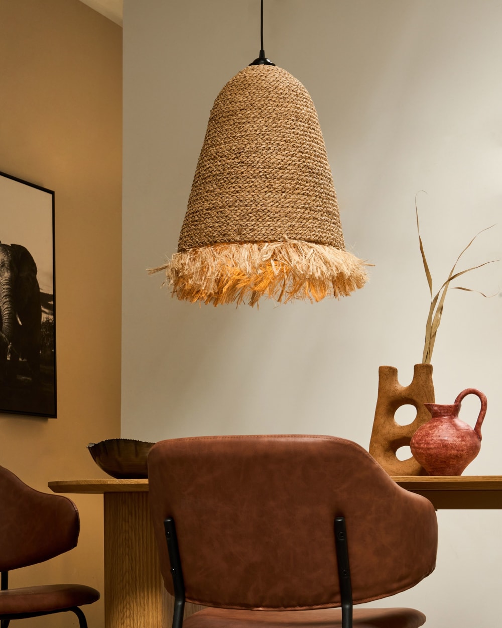 Pendelleuchten aus Geflecht 162cm, naturfarben - Maisons Du Monde