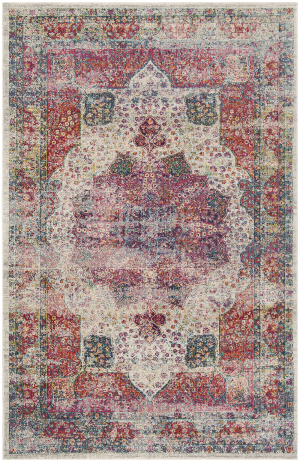 Safavieh Traditionell Polypropylen-Teppich in Beige/Mehrfarbig, 155 x 229 cm style vintage Mehrfarbig Pp - Polypropylen