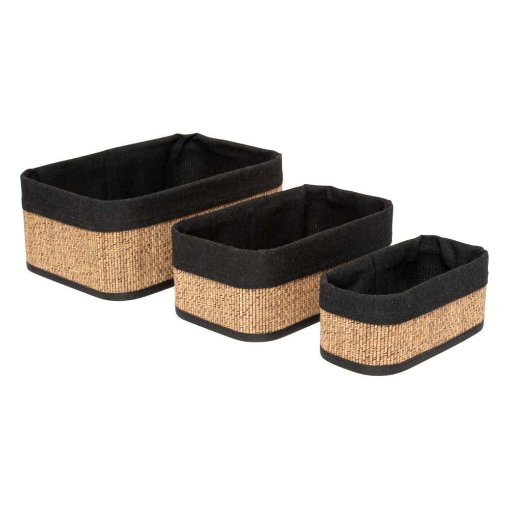 Set de 3 paniers en bambou marron clair 31 x 21