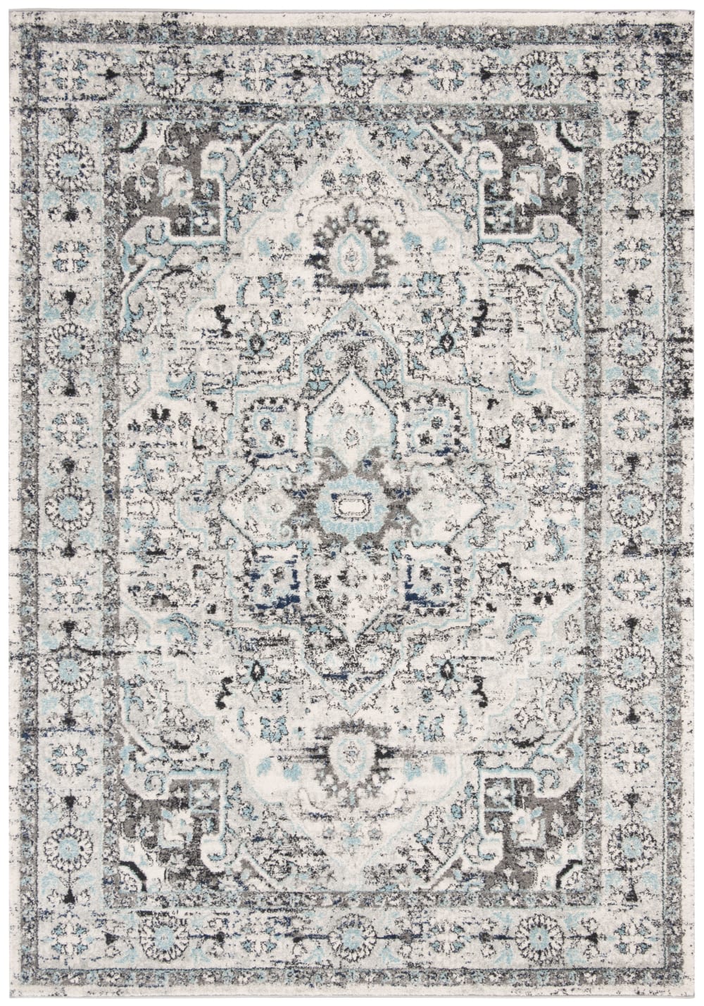 Übergangsphase Polypropylen-Teppich in Grau/Blau, 160 x 229 cm -
