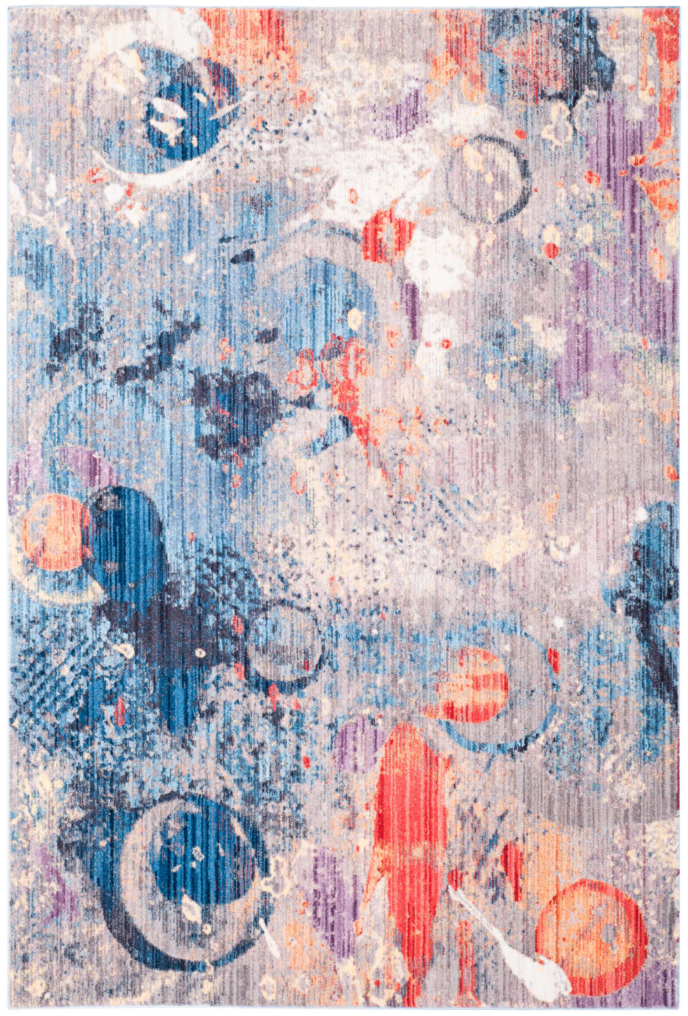 Safavieh Übergangsphase Polyester-Teppich in Grau/Blau, 155 x 229 cm style vintage Blau Pes - Polyester