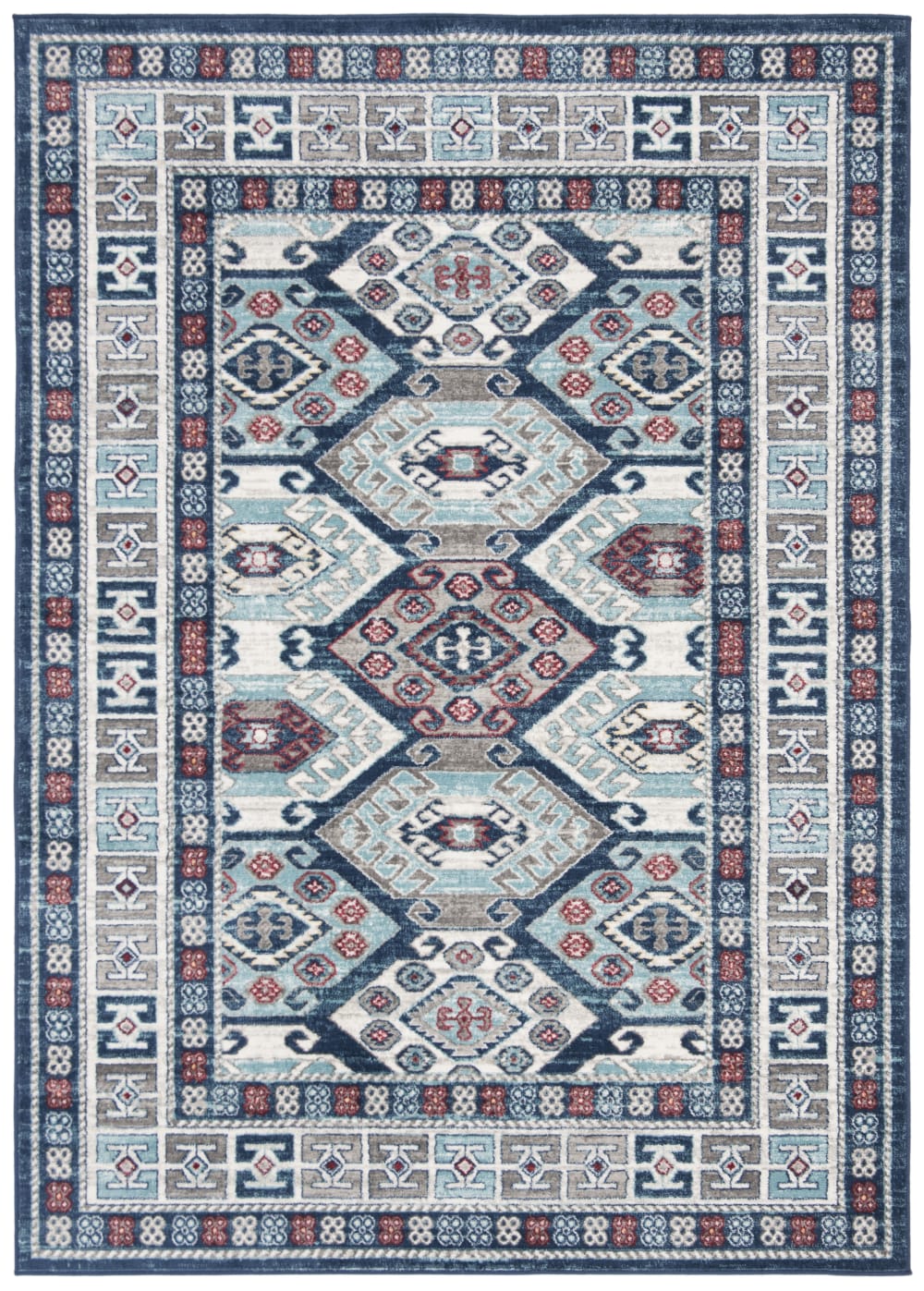 Safavieh Traditionell Polypropylen-Teppich in Blau/Grau, 160 x 229 cm style vintage Blau Pp - Polypropylen