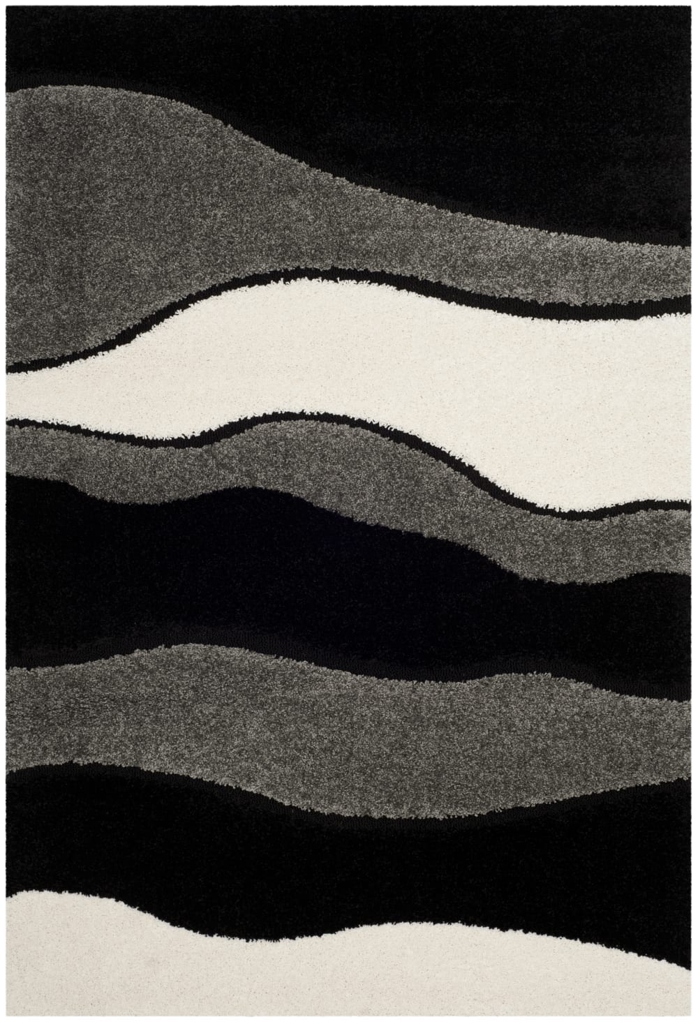Polypropylen-Teppich in Grau/Schwarz, 160 x 229 cm - Maisons Du