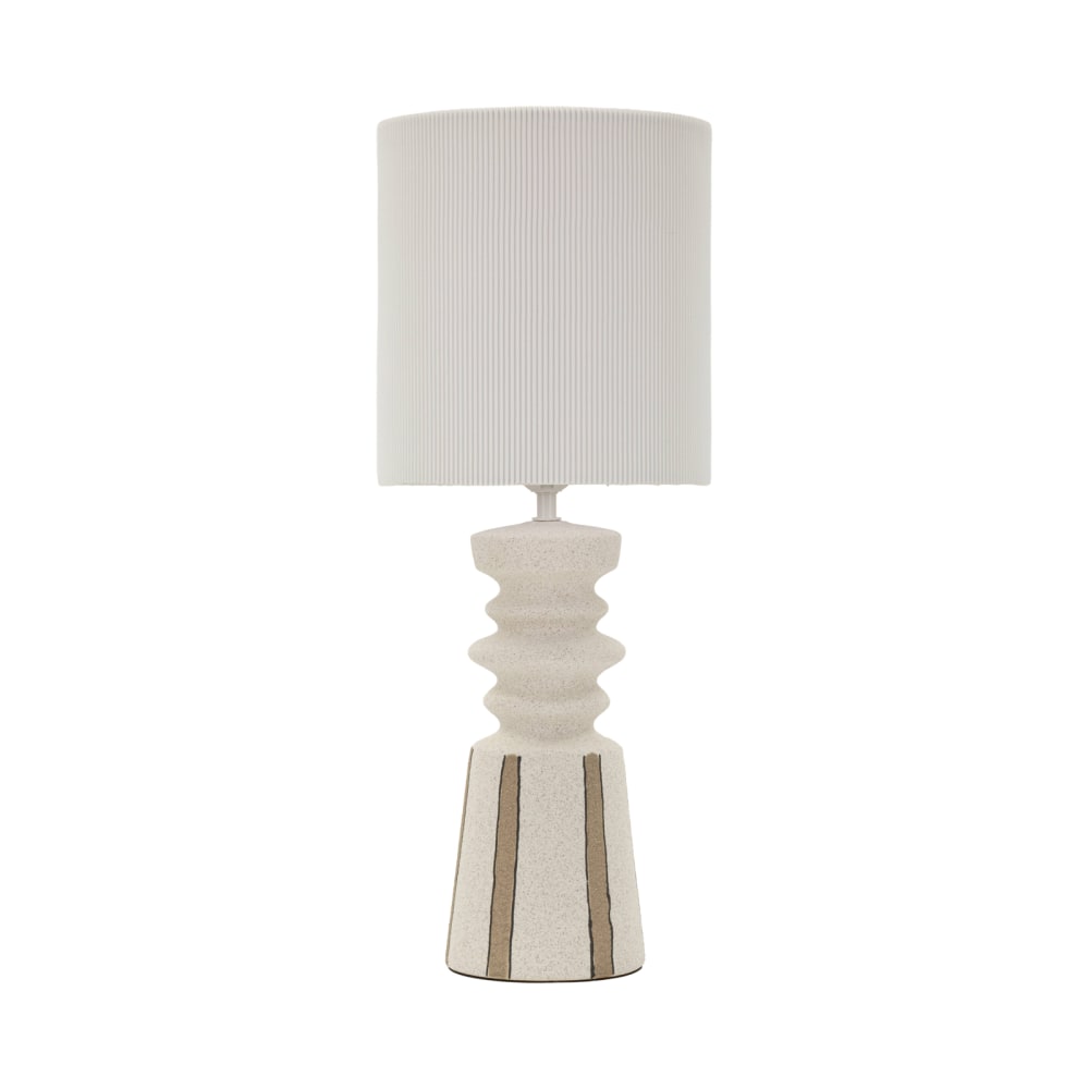 Lampe de table en céramique blanche avec détails verts, ø 22,5 x 57 cm