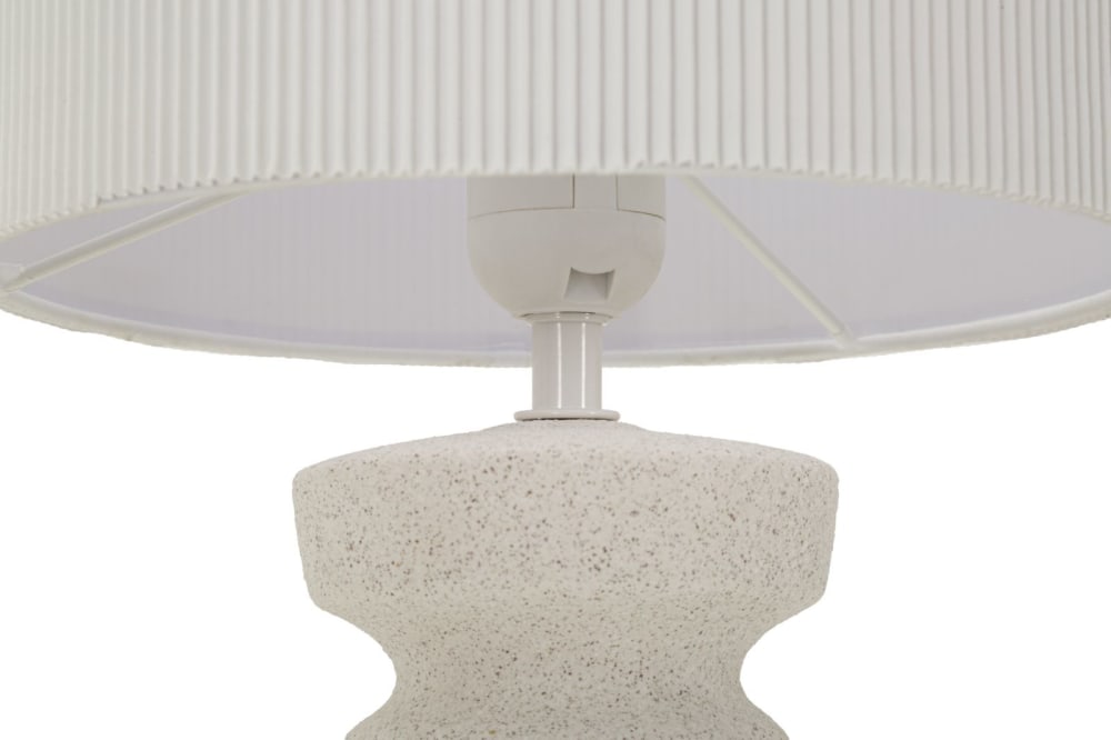 Lampe de table en céramique blanche avec détails verts, ø 22,5 x 57 cm — vue 3