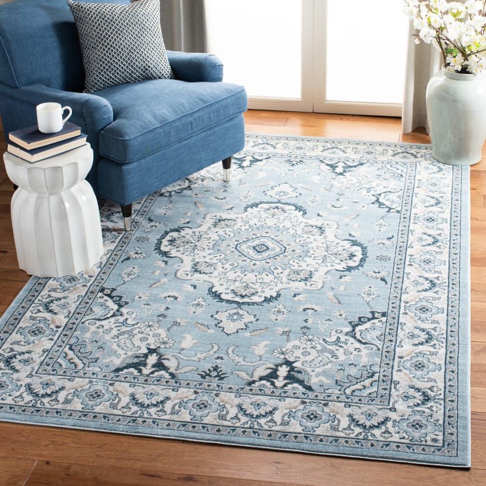 Safavieh Übergangsphase Polypropylen-Teppich in Blau/Beige, 160 x 229 cm style vintage Blau Pp - Polypropylen