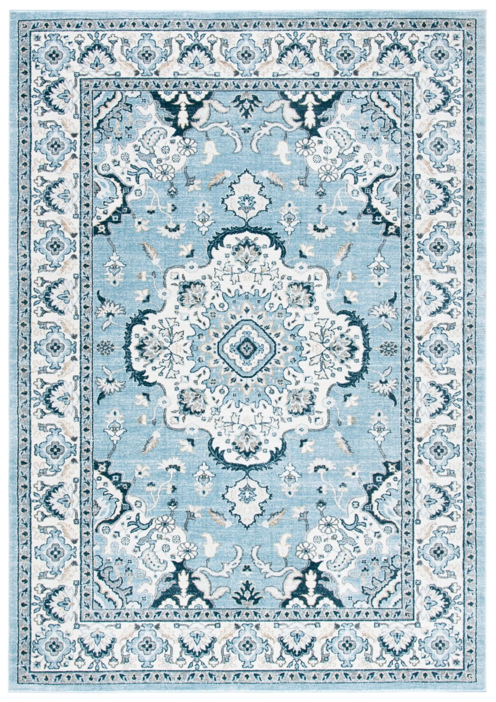 Übergangsphase Polypropylen-Teppich in Blau/Beige, 160 x 229 cm -