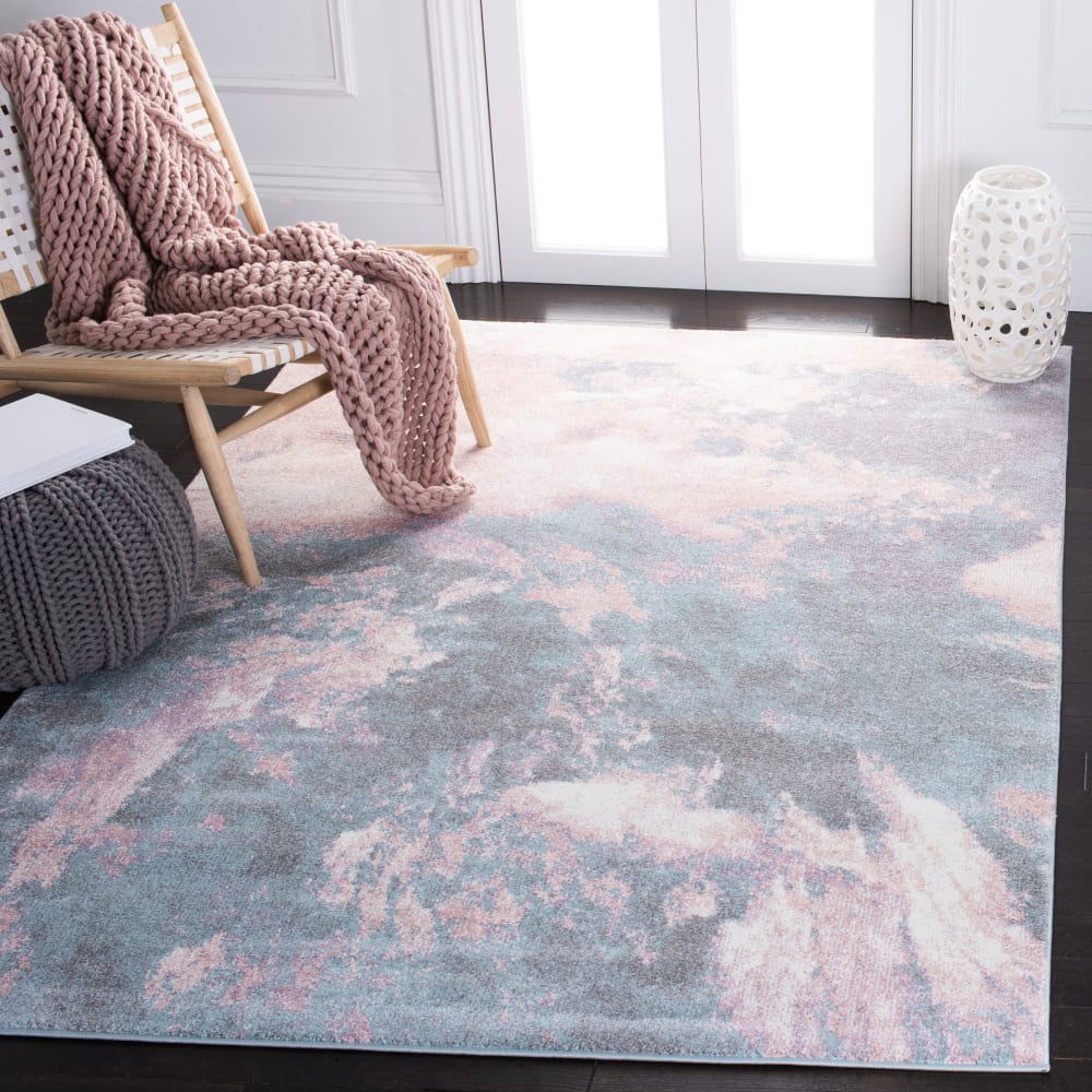 Safavieh Zeitgenössische Polypropylen-Teppich in Rosa/Blau, 160 x 229 cm style modern Rosa Pp - Polypropylen