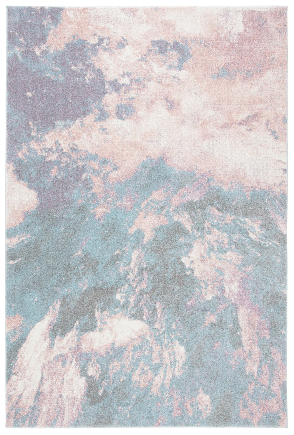 Zeitgenössische Polypropylen-Teppich in Rosa/Blau, 160 x 229 cm -