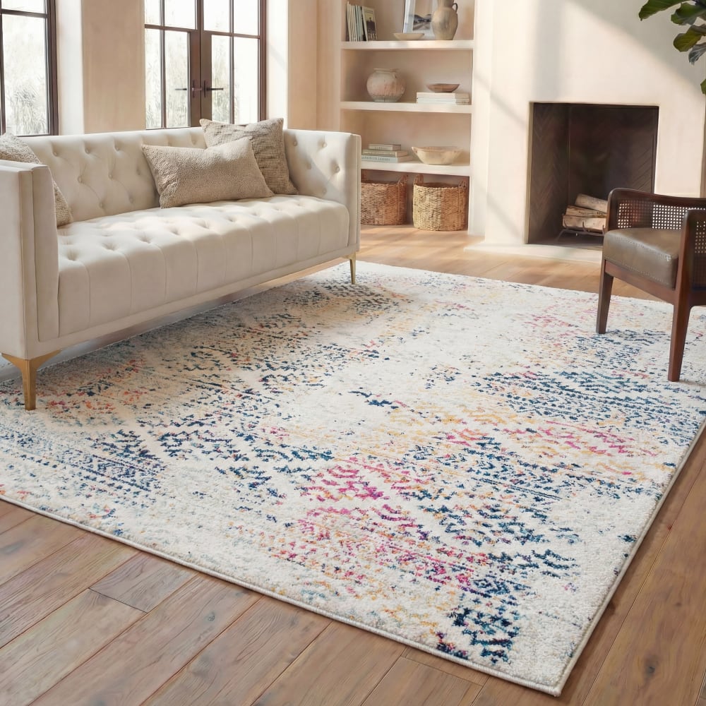 Safavieh Böhmisch Polypropylen-Teppich in Weiß/Blau, 160 x 229 cm style classic chic Blau Pp - Polypropylen