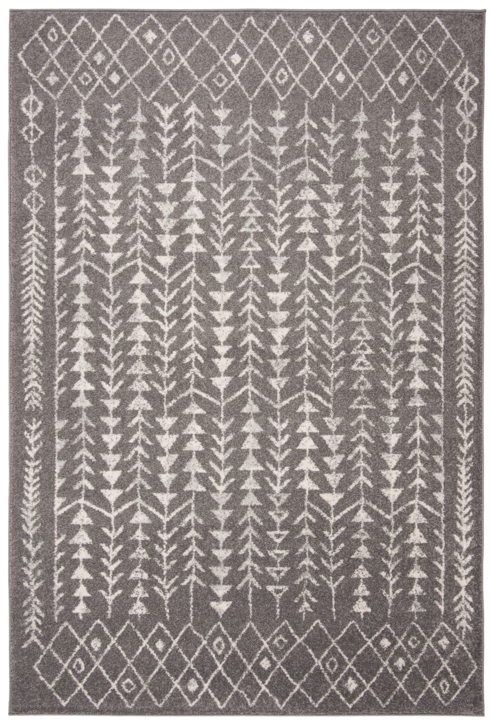 Böhmisch Polypropylen-Teppich in Grau/Weiß, 160 x 229 cm -