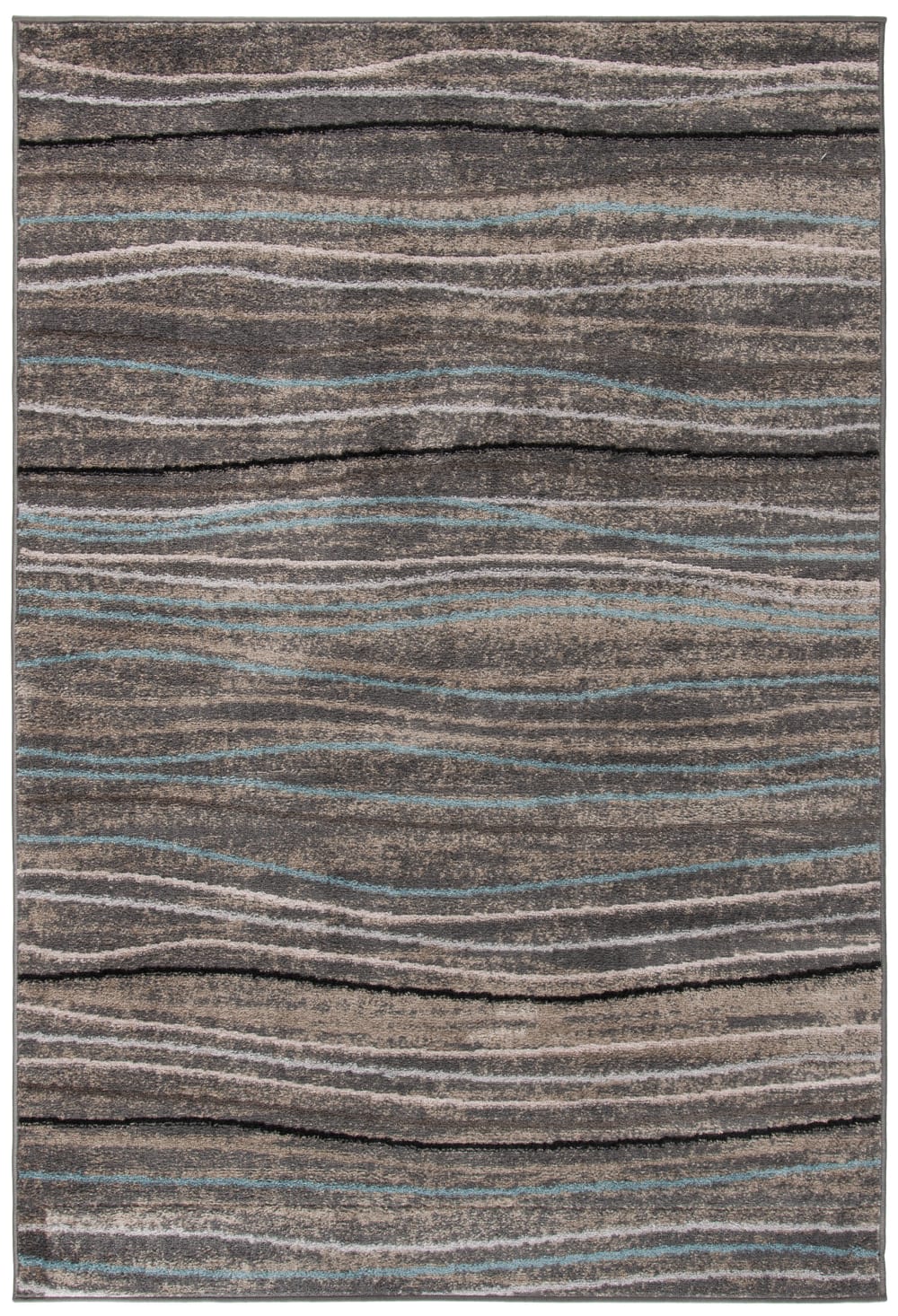 Polypropylen-Teppich in Silber/Beige, 155 x 229 cm - Maisons Du