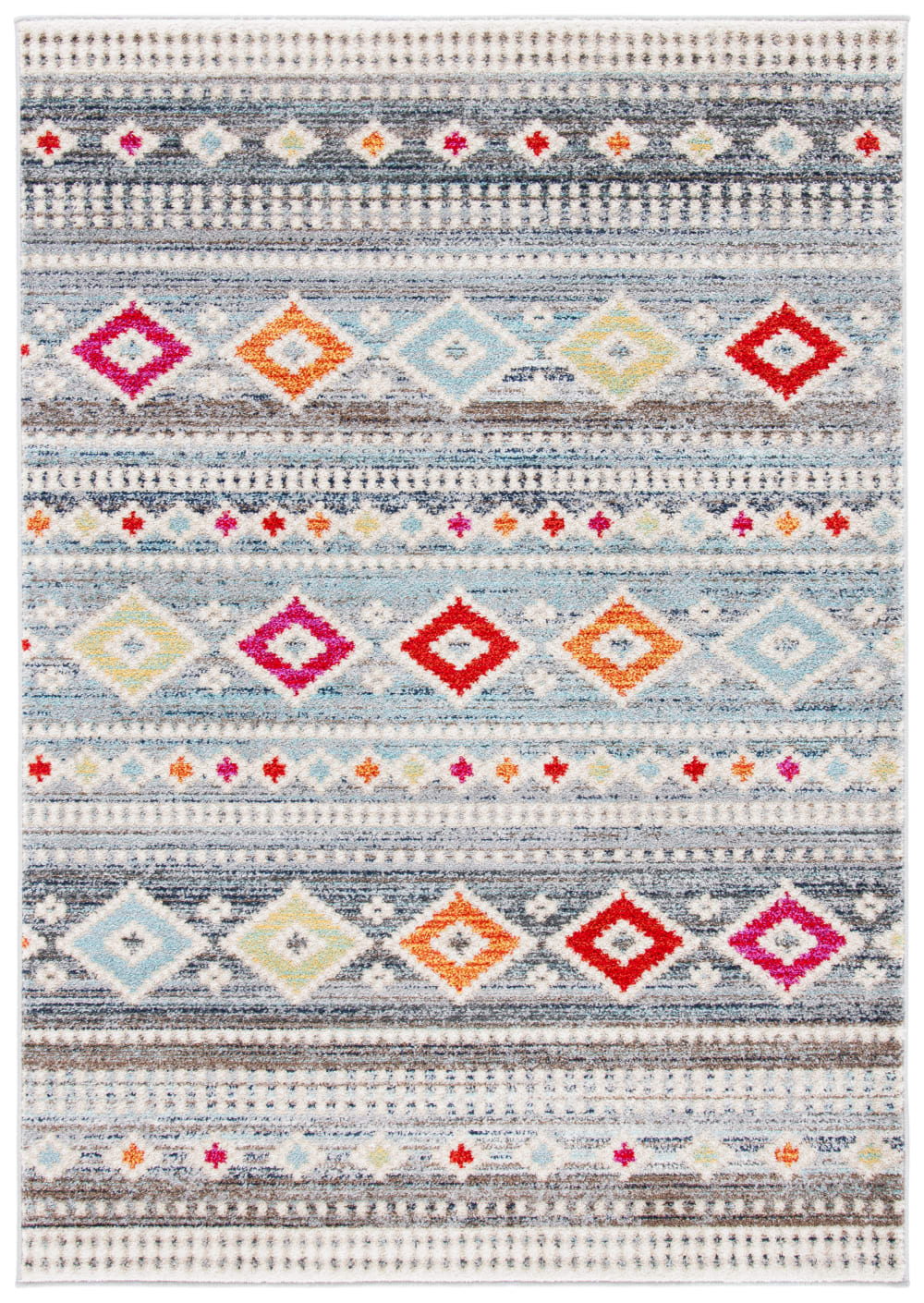 Global Polypropylen-Teppich in Grau/Weiß, 155 x 229 cm - Maisons