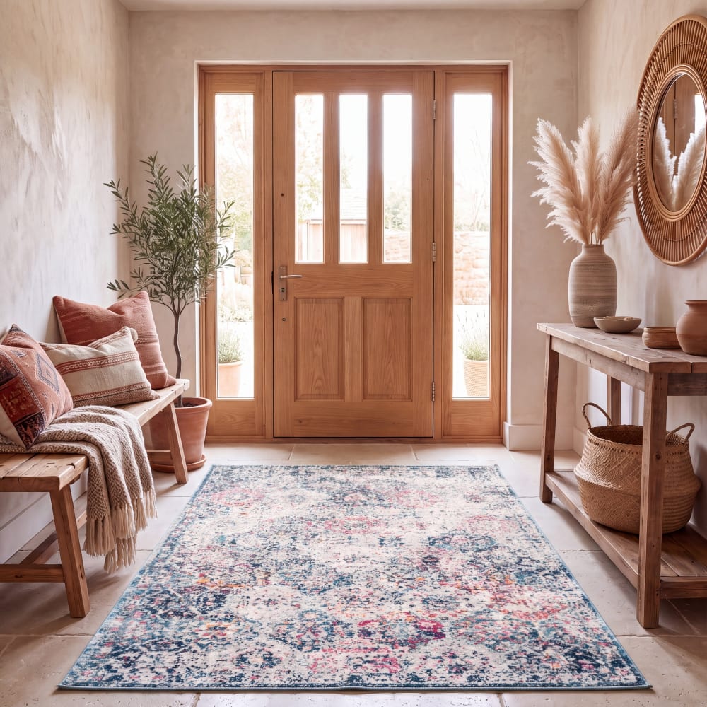 Traditionell Polypropylen-Teppich in Blau, 155 x 229 cm - Maisons