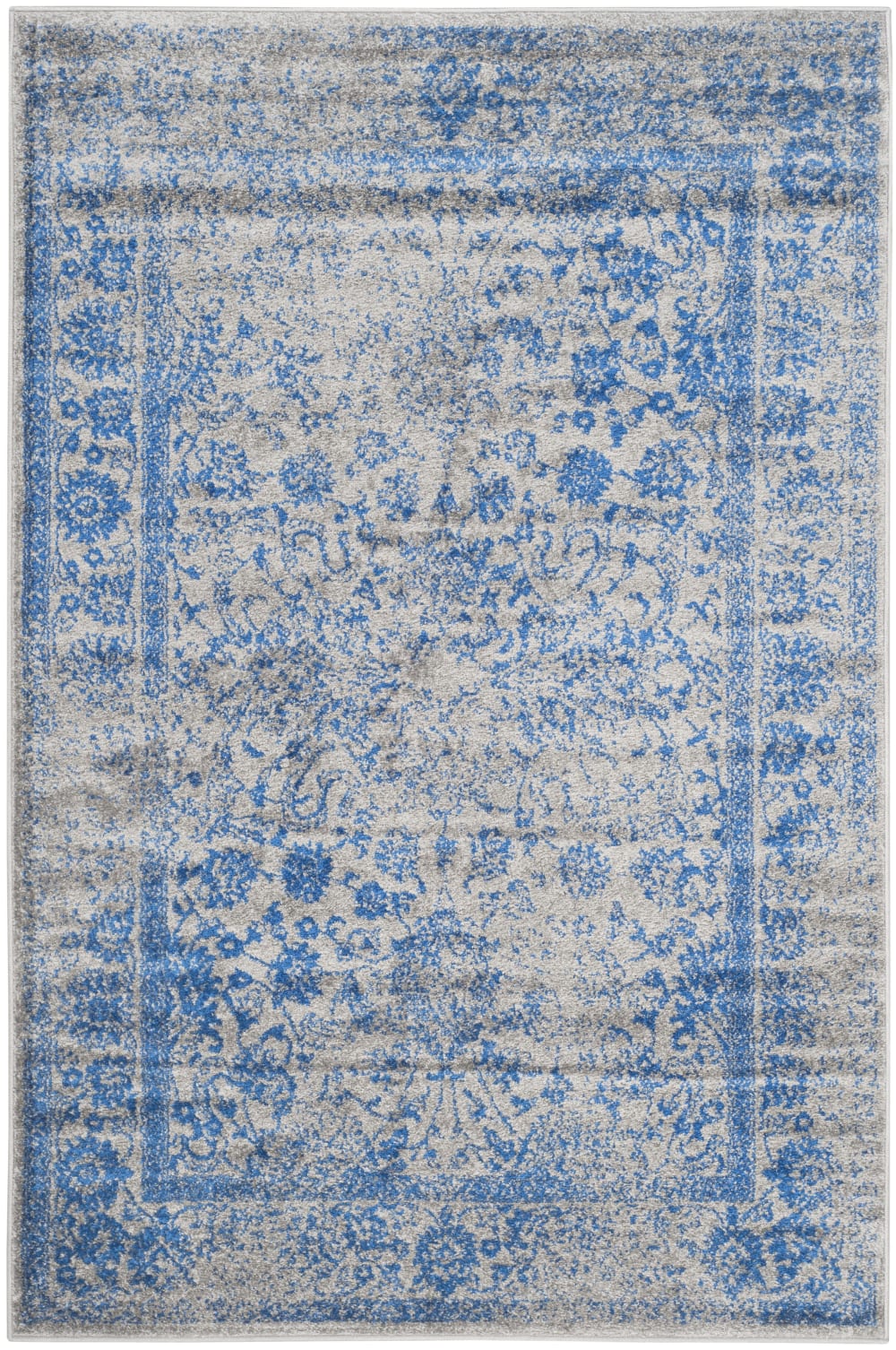 Safavieh Distressed Vintage Polypropylen-Teppich in Grau/Blau, 155 x 229 cm style vintage Grau Pp - Polypropylen