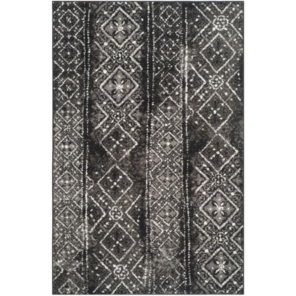 Polypropylen-Teppich in Schwarz/Silber, 155 x 229 cm - Maisons Du