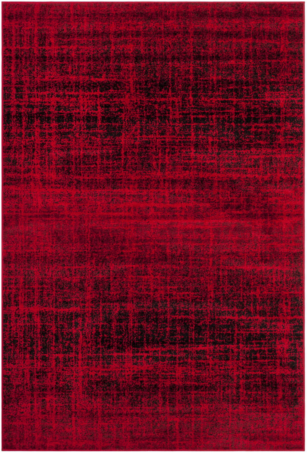 Tapis contemporain en polypropylène rouge/noir, 155 x 229 cm