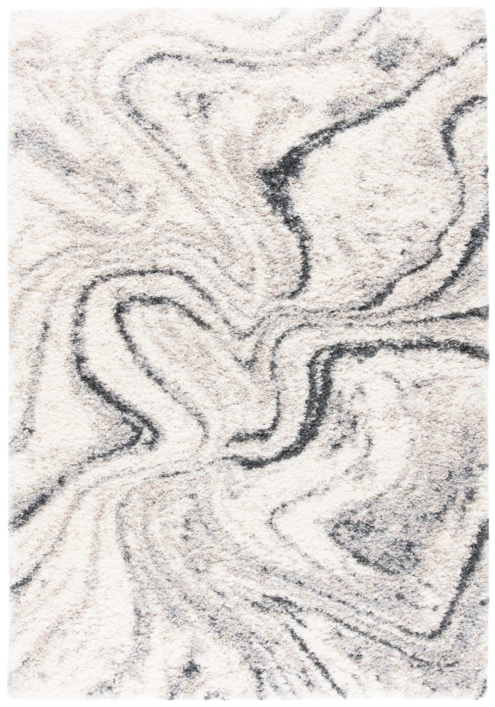 Tapis en polypropylène blanc/gris, 160 x 229 cm