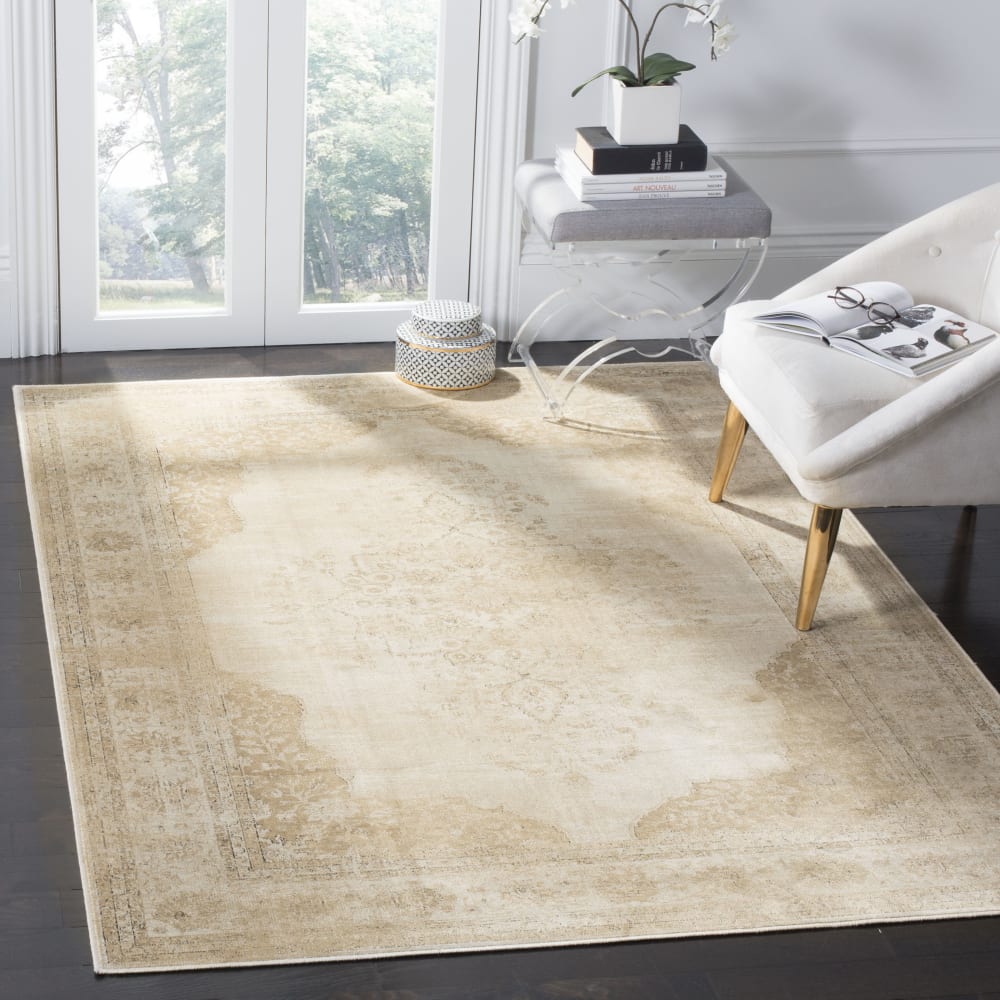 Traditionell Viskose-Teppich in Beige, 160 x 229 cm - Maisons Du