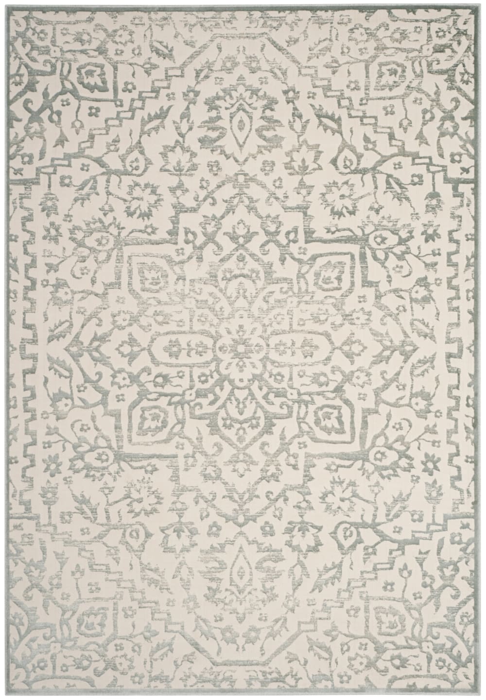 Safavieh Übergangsphase Viskose-Teppich in Blau/Weiß, 155 x 229 cm style vintage Blau Viskose