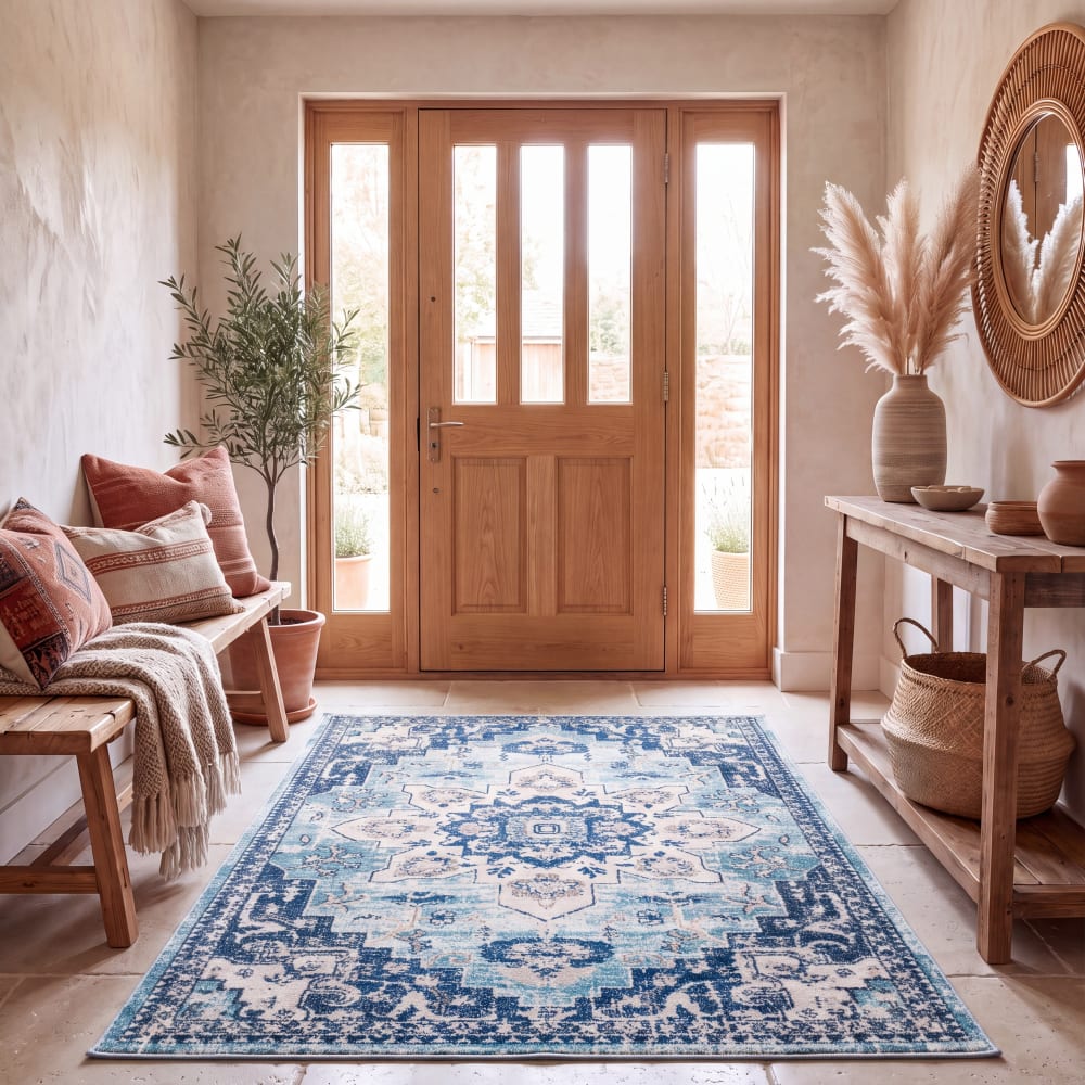 Safavieh Boho Polypropylen-Teppich in Blau, 160 x 229 cm style classic chic Blau Pp - Polypropylen