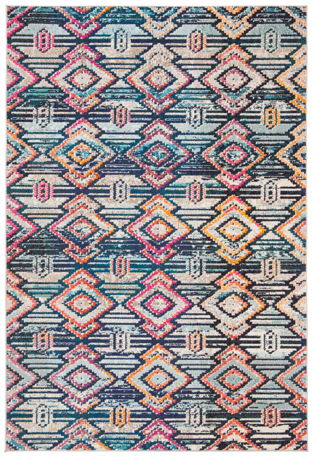 Safavieh Zeitgenössische Polypropylen-Teppich in Schwarz/Orange, 160 x 229 cm style modern orange Pp - Polypropylen