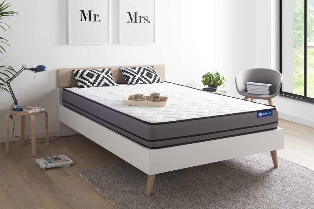 Matratze aus Latex und Memory-Schaum 180 x 220 cm, weiß - Maisons
