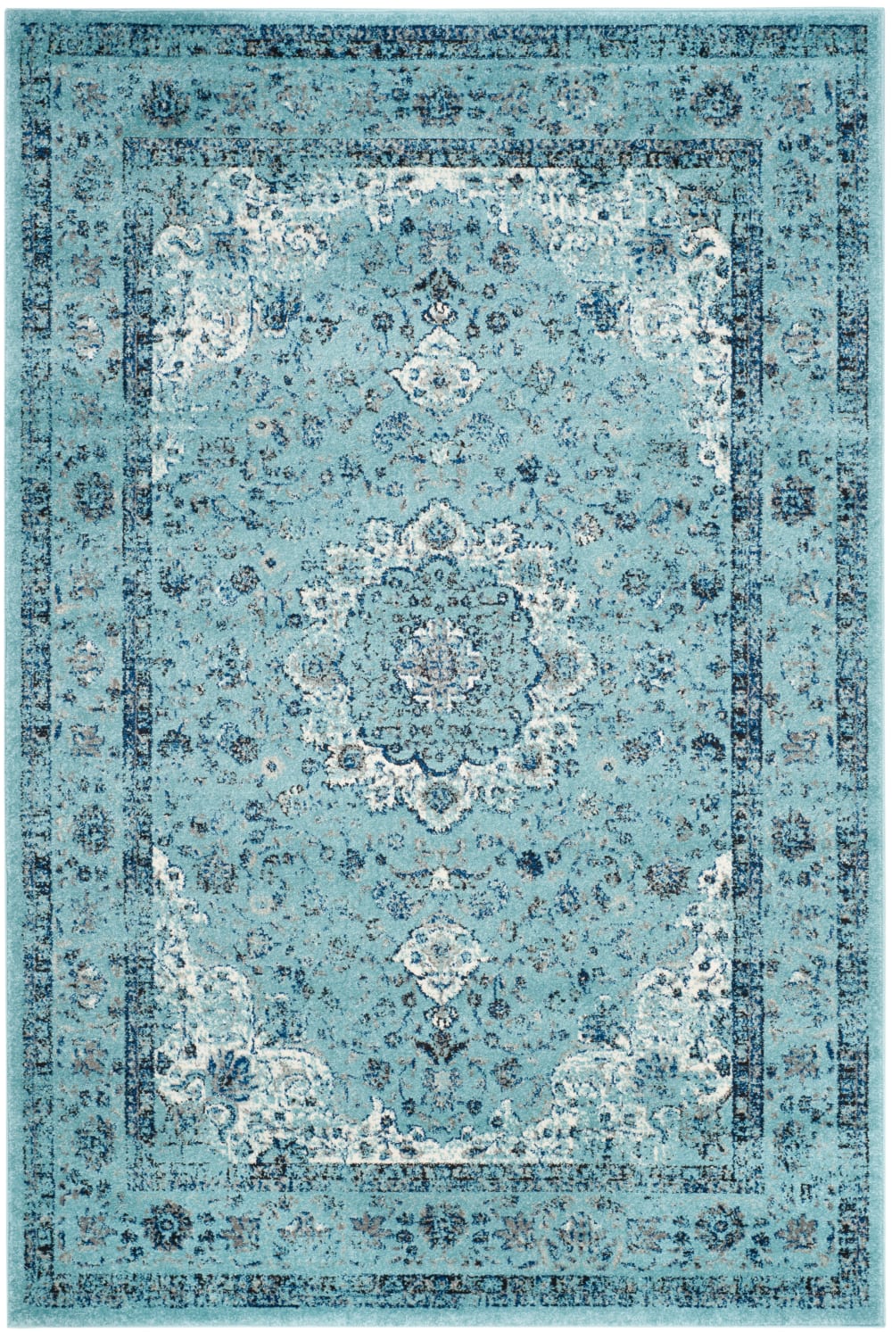 Safavieh Übergangsphase Polypropylen-Teppich in Blau, 155 x 229 cm style vintage Blau Pp - Polypropylen