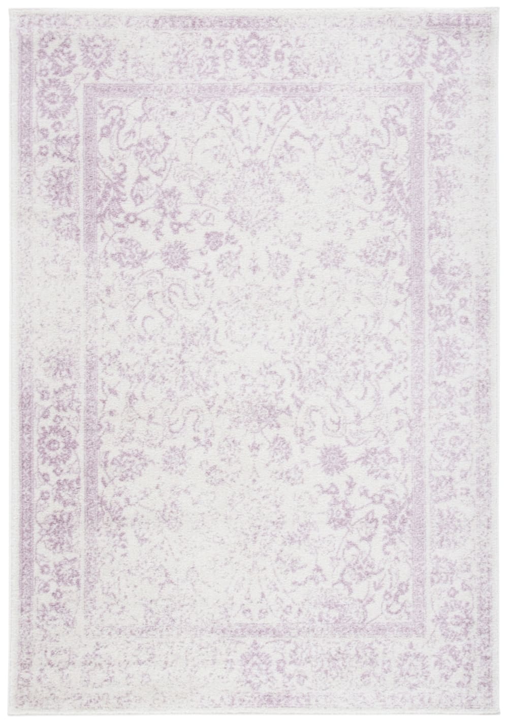 Geometrisch Polypropylen-Teppich in Weiß/Lila, 155 x 229 cm -