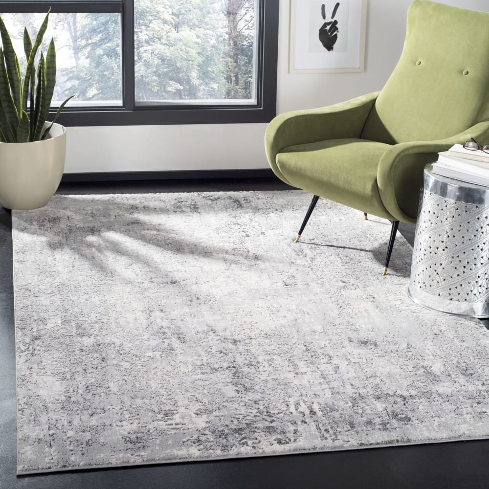 Safavieh Zeitgenössische Polypropylen-Teppich in Grau/Weiß, 160 x 229 cm style modern Grau Pp - Polypropylen