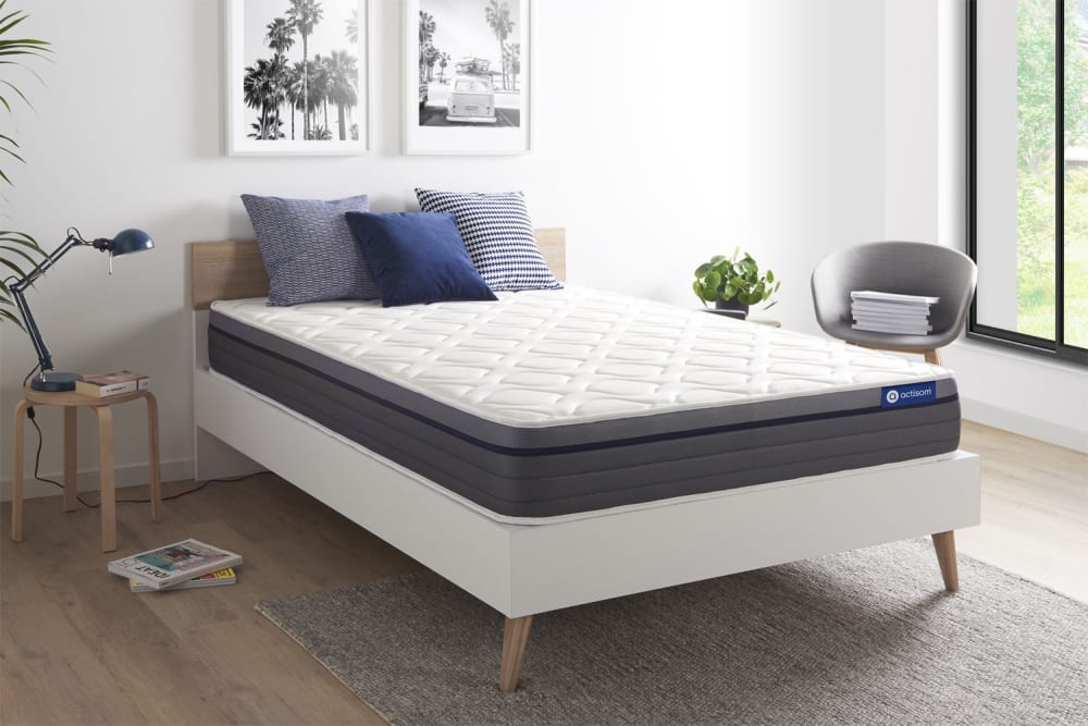 Matratze aus Latex und Memory-Schaum 130 x 220 cm, weiß - Maisons