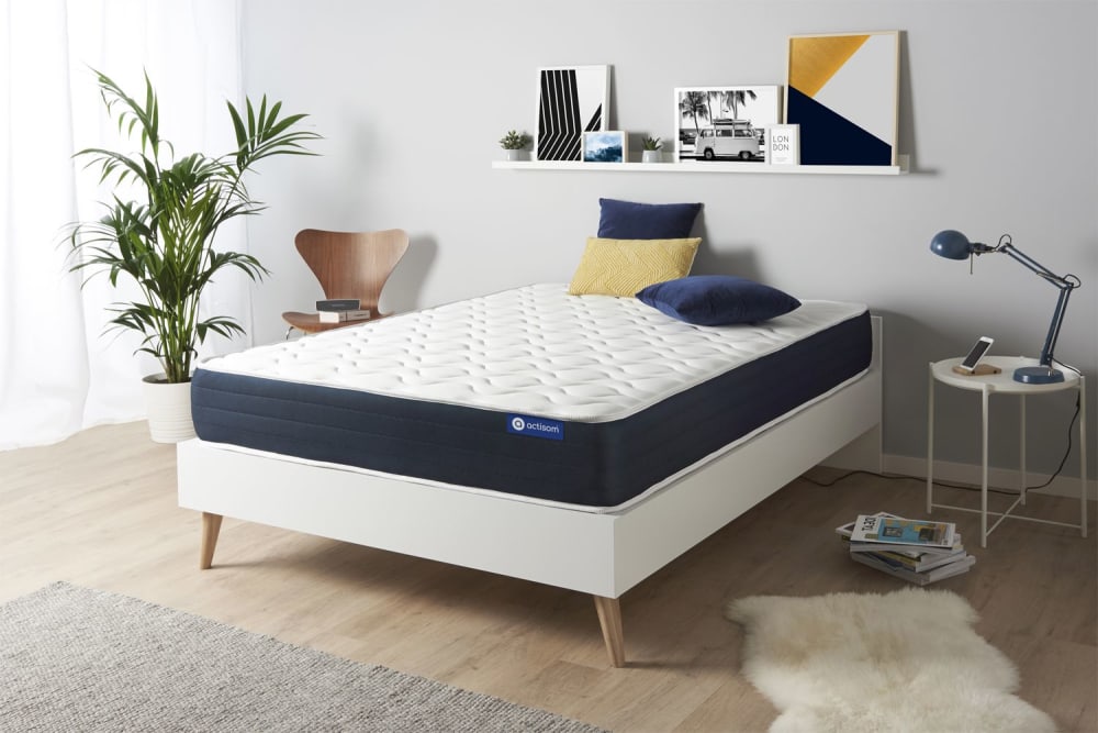 Matratze aus Memory-Schaum 130 x 220 cm, weiß, Härtegrad : Mittel