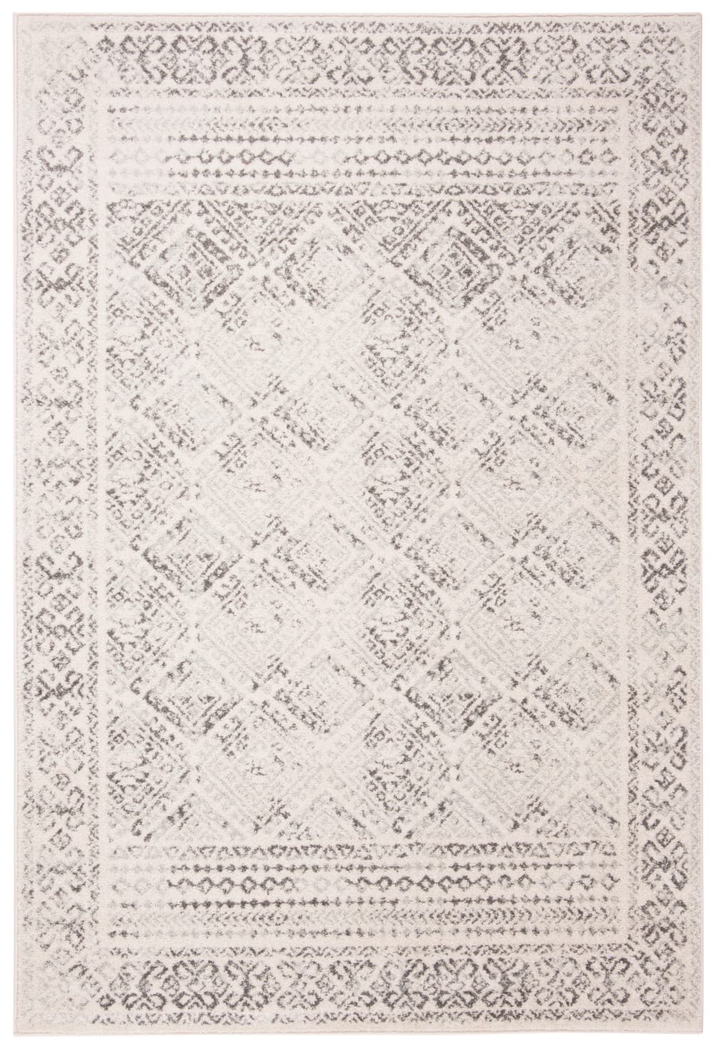 Übergangsphase Polypropylen-Teppich in Weiß/Grau, 160 x 229 cm -