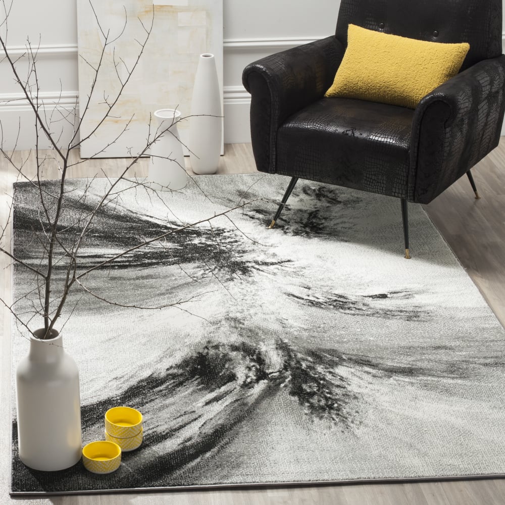Safavieh Zeitgenössische Polypropylen-Teppich in Grau/Mehrfarbig, 160 x 229 cm style modern Mehrfarbig Pp - Polypropylen