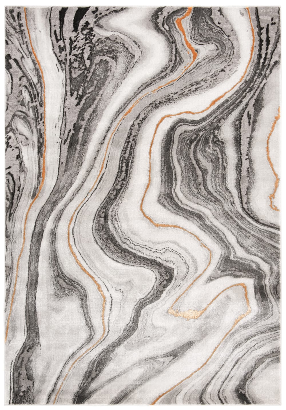 Safavieh Zeitgenössische Polypropylen-Teppich in Grau/Gold, 160 x 229 cm style modern Grau Pp - Polypropylen