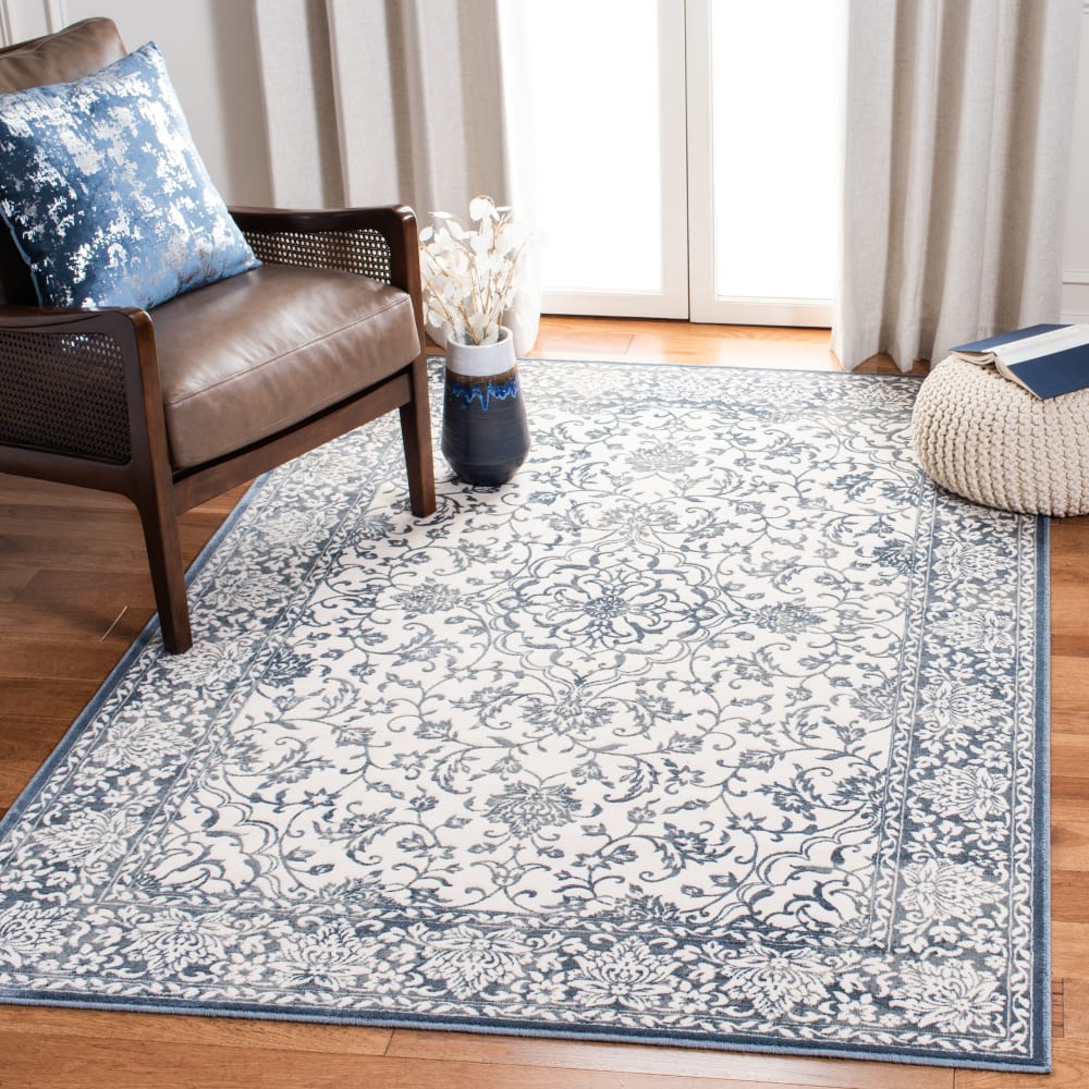 Safavieh Übergangsphase Viskose-Teppich in Blau/Weiß, 155 x 229 cm style vintage Blau Viskose