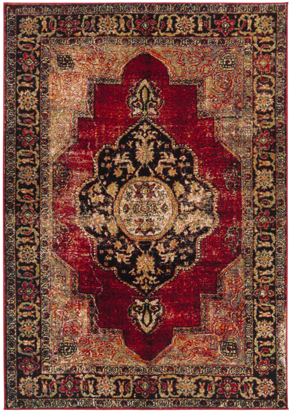 Safavieh Übergangsphase Polypropylen-Teppich in Rot/Mehrfarbig, 160 x 229 cm style vintage Rot Pp - Polypropylen