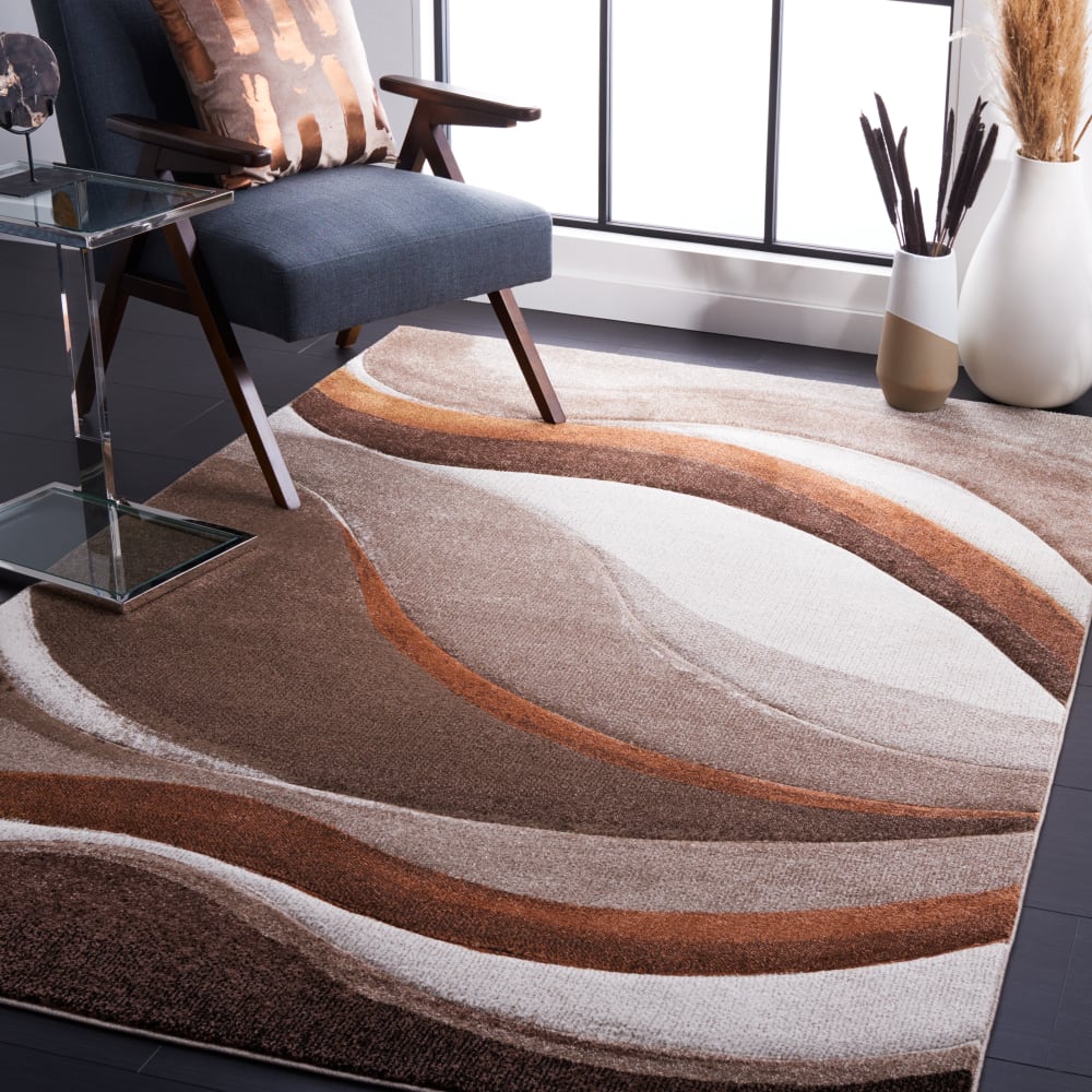 Tapis contemporain en polypropylène beige/marron, 160 x 229 cm — vue 3