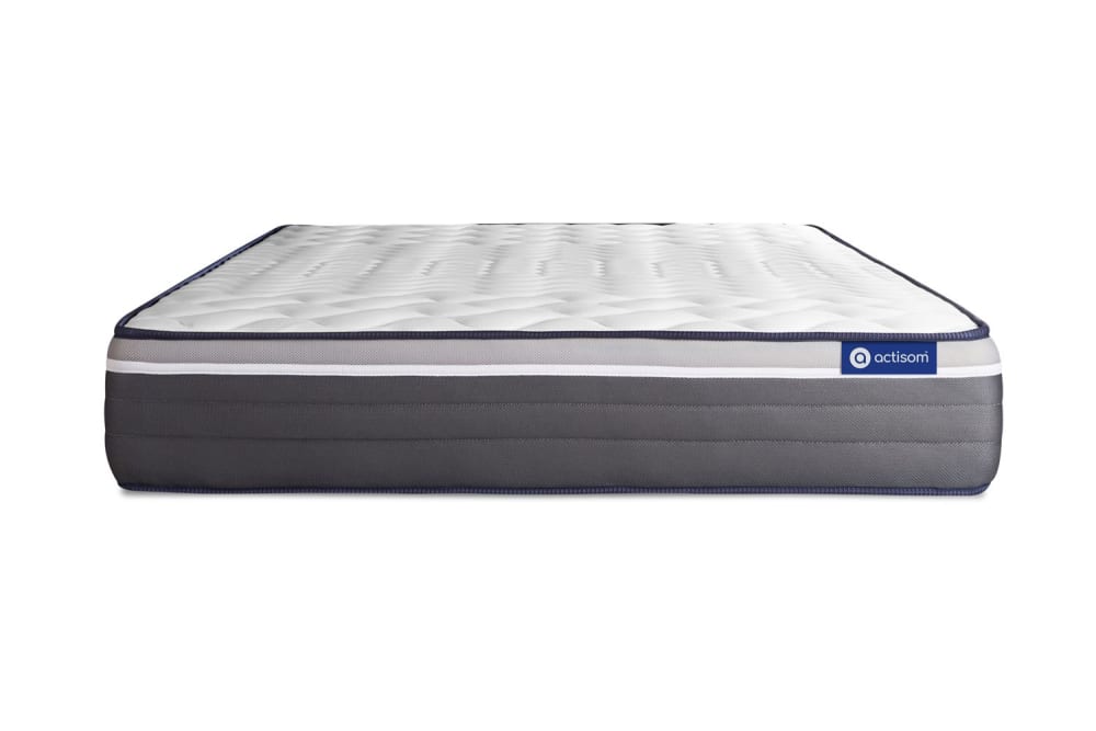 Actisom Matratze aus Taschenfederkern und Memory-Schaum 130 x 220 cm, weiß style modern - Stoff